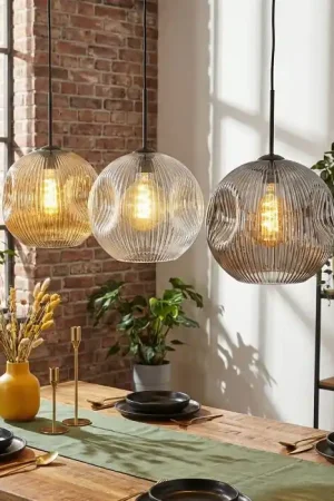 Weekendaanbieding Ripoll Hanglamp, Kogellampje, Hanglamp Amber, Duidelijk, Rookkleurig, 3-lichts
