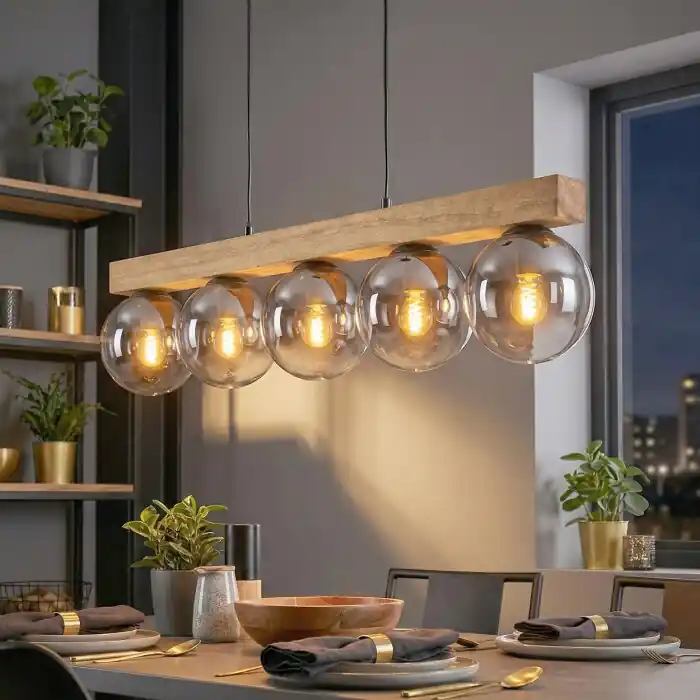 Lage Prijs Gastor Hanglamp, Kogellampje, Hanglamp Natuurlijke kleuren, Zwart, 5-lichts