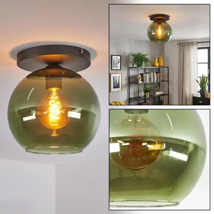 Direct Verzonden Koyoto Plafondlamp, Kogellampje 25 cm Groen, 1-licht