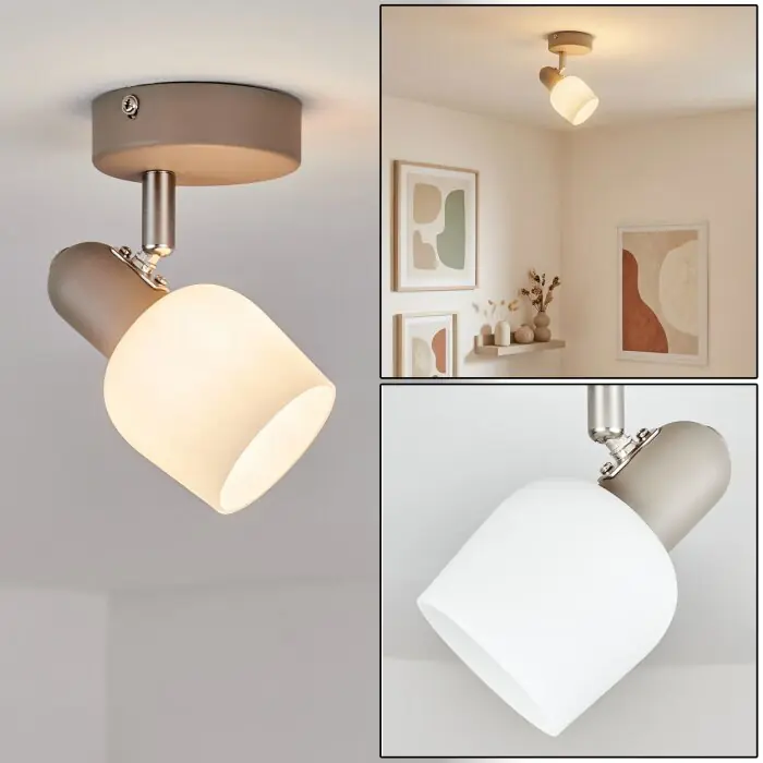 Exclusieve Aanbieding Sivol Plafondlamp, Plafondspot Nikkel mat, Zandkleurig, 1-licht