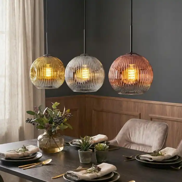 Lage Kosten Ripoll Hanglamp, Kogellampje, Hanglamp Chroom, Goud, Duidelijk, Koperkleurig, Rookkleurig, 3-lichts