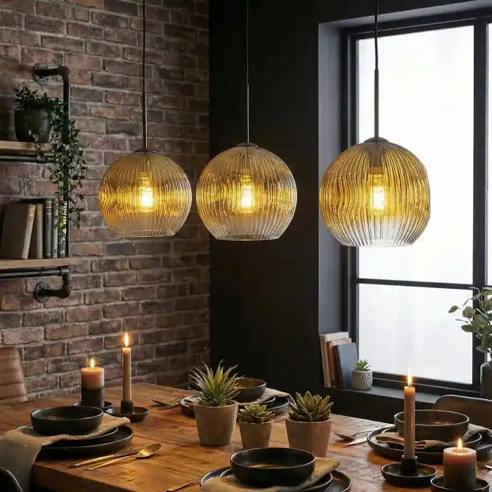 Bestseller Ripoll Hanglamp, Kogellampje, Hanglamp Goud, Duidelijk, 3-lichts