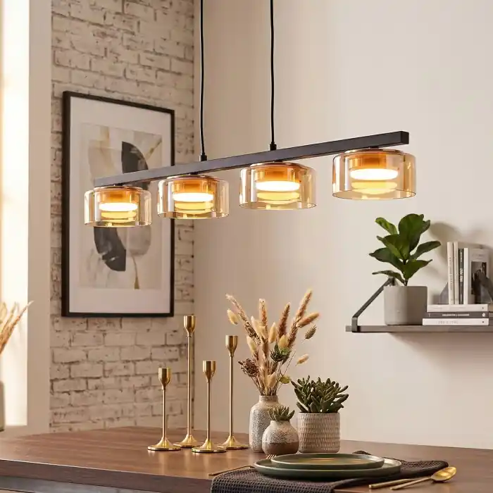 Folar Hanglamp, Hanglamp LED Zwart, 4-lichts Must-Have