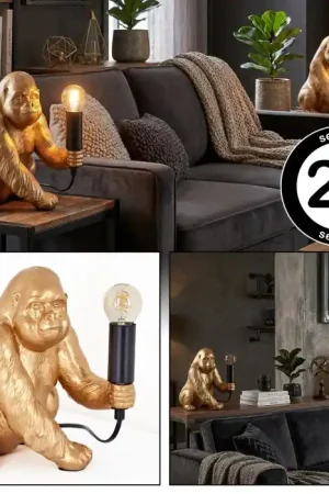 Aanbieding Zarik Tafellamp Goud, Zwart, 1-licht