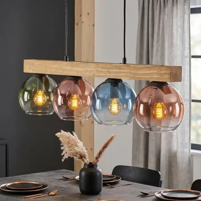 Koyoto Hanglamp, Kogellampje, Hanglamp Natuurlijke kleuren, Zwart, 4-lichts Alleen Vandaag