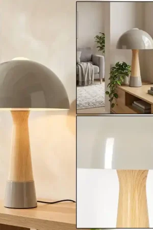 Beste Prijs Forgek Tafellamp Grijs, houtlook, 1-licht