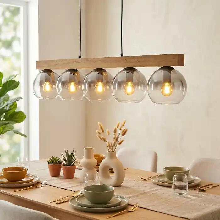 Koyoto Hanglamp, Kogellampje, Hanglamp Natuurlijke kleuren, Zwart, 5-lichts Koop Vandaag