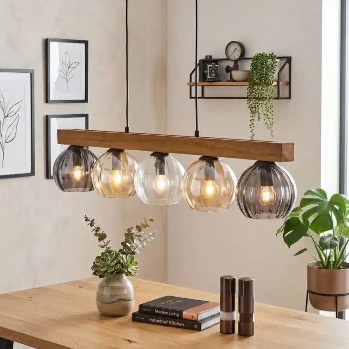 Nu Kopen Koyoto Hanglamp, Kogellampje, Hanglamp Natuurlijke kleuren, Zwart, 5-lichts