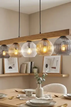 Weekendaanbieding Ripoll Hanglamp, Kogellampje, Hanglamp Natuurlijke kleuren, Zwart, 5-lichts