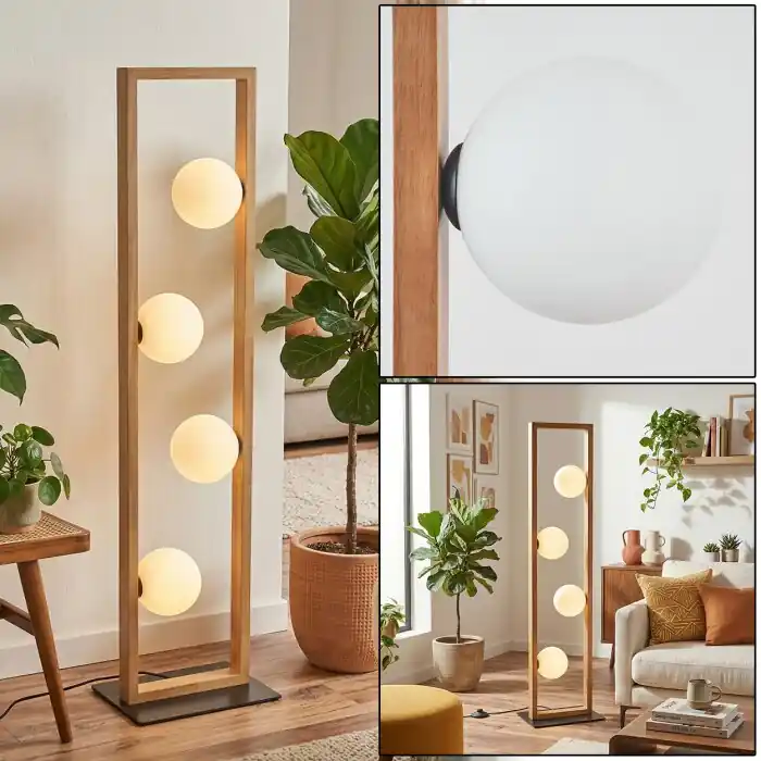 Zanin Staande lamp LED Natuurlijke kleuren, Zwart, 4-lichts Snelle Levering