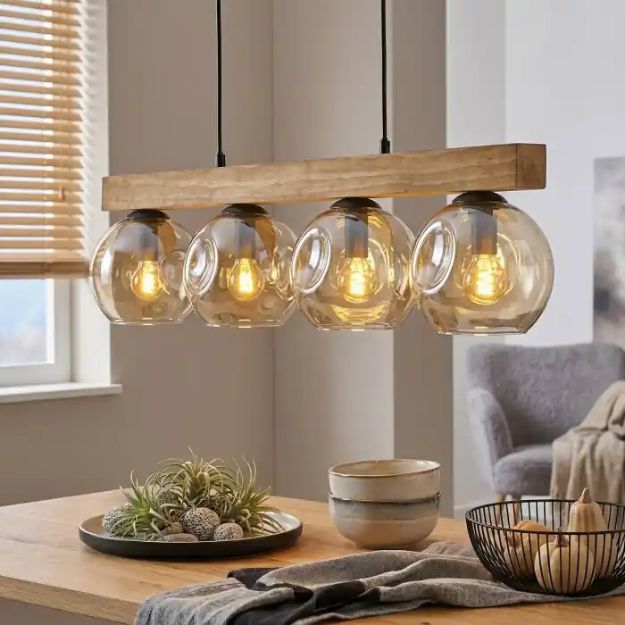 Ripoll Hanglamp, Kogellampje, Hanglamp Natuurlijke kleuren, Zwart, 4-lichts Veilige Betaling