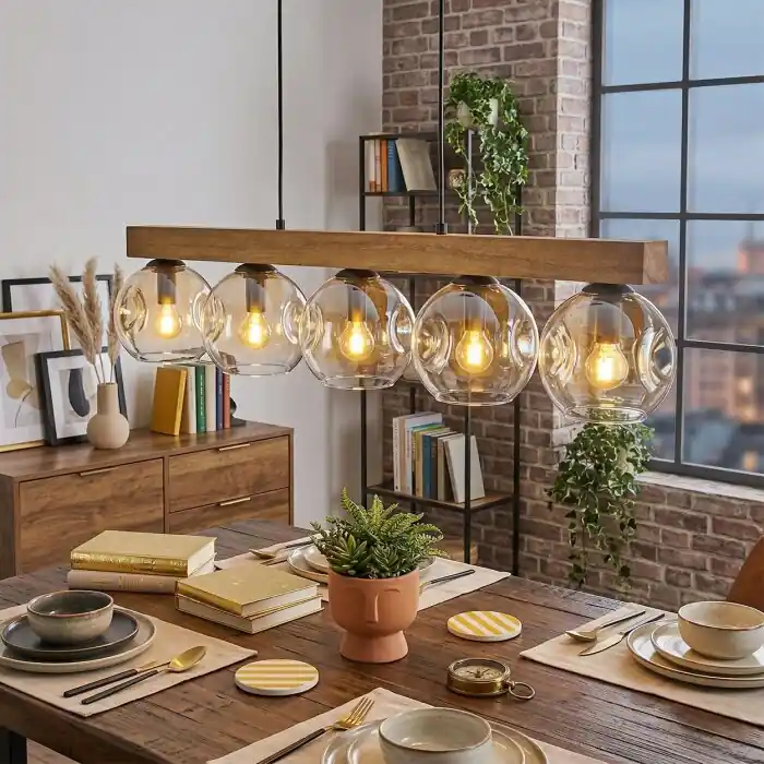 Flitsaanbieding Ripoll Hanglamp, Kogellampje, Hanglamp Natuurlijke kleuren, Zwart, 5-lichts