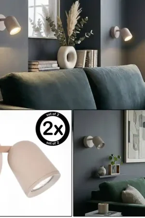 Voordeelprijs Lemak Wandlamp, Muurspot LED Zandkleurig, 1-licht