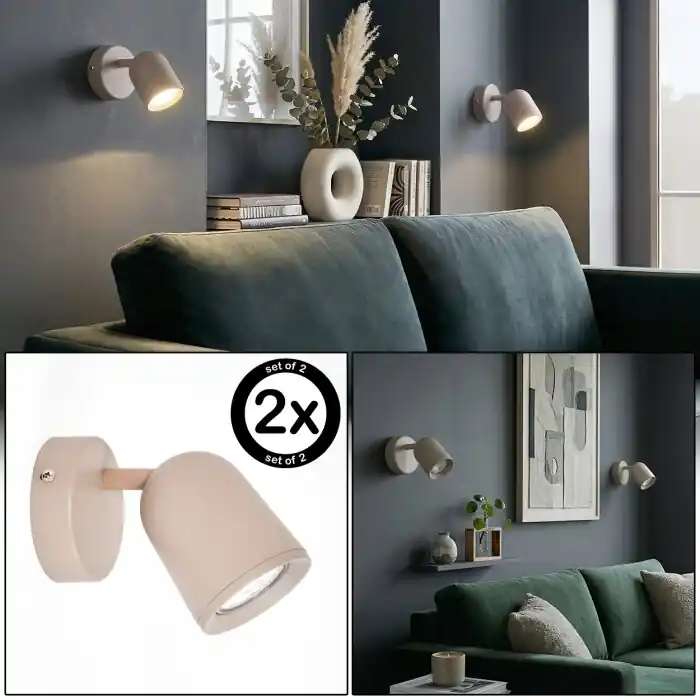 Voordeelprijs Lemak Wandlamp, Muurspot LED Zandkleurig, 1-licht
