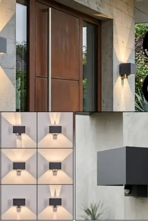 Almodofa Wandlamp voor buiten, Licht omhoog & omlaag, Wandlamp LED Antraciet, 1-licht, Bewegingsmelder Bestseller