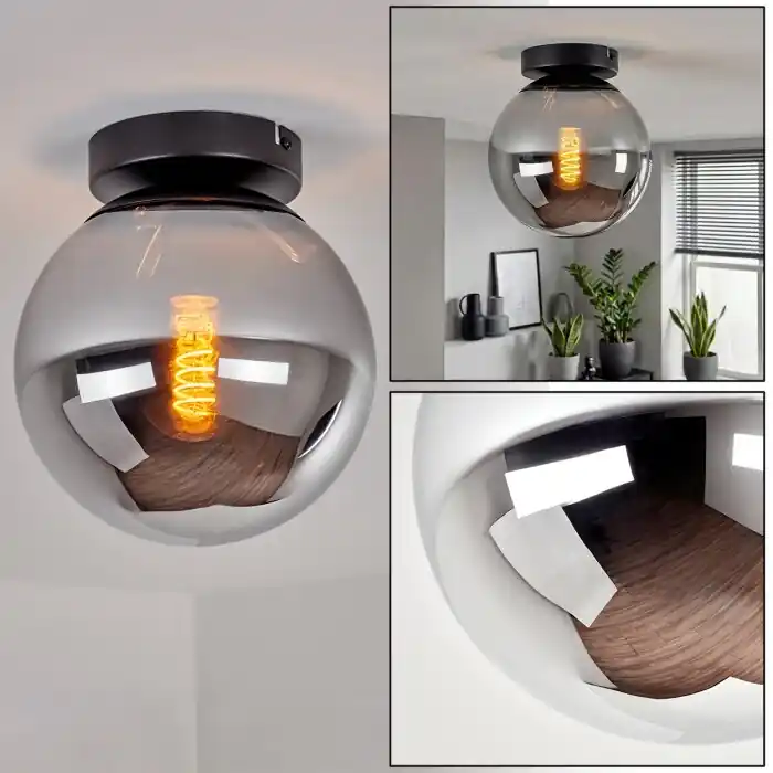 Gastor plafondlamp bol rookglas, ronde glazen plafondlamp in vintage stijl Rechtstreeks Van De Fabrikant