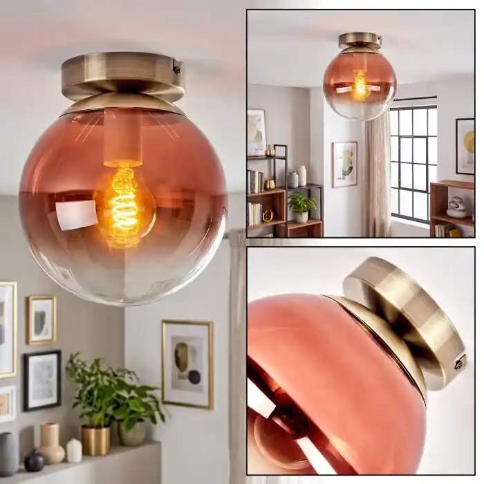 Gastor plafondlamp, bolvormige opbouwlamp in globe design voor woonkamer en hal Nu Kopen