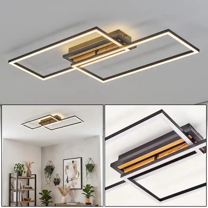 Voordeelprijs Velani rechthoekige LED plafondlamp met dubbele lichtframes, modern design