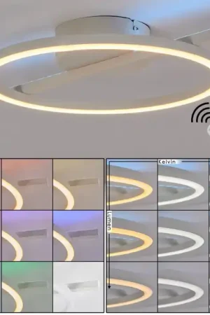 Tijdelijk Beschikbaar Narok LED plafondlamp met afstandsbediening, rond ringdesign voor woonruimte