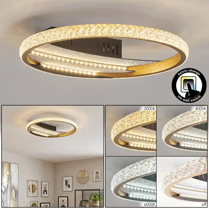 Koopje Calista ronde LED plafondlamp, platte plafondverlichting ø 29,5 cm, modern