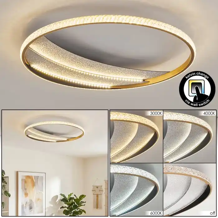 Goedkoop Calista ronde plafondlamp, platte LED plafondlamp ø 52 cm, 2438 lumen