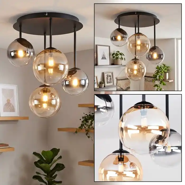 Koop Vandaag Chehalis 4-lichts plafondlamp met bolvormige kappen, rond Ø 38 cm, G9