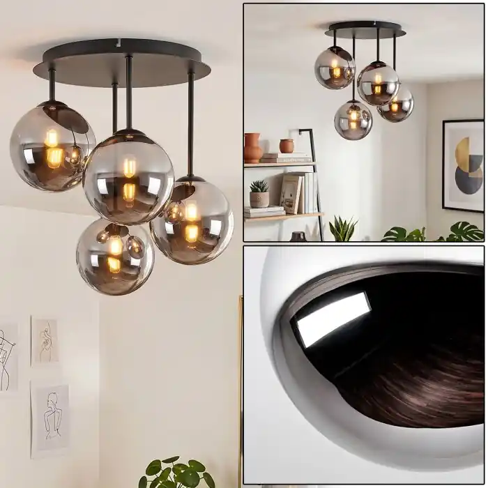 Lage Prijs Chehalis kogelvormige plafondlamp, ronde 4-lichts plafondlamp ø 41 cm