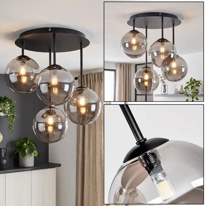 Seizoensaanbieding Chehalis plafondlamp met bolkappen, 4-lichts G9, moderne plafondverlichting