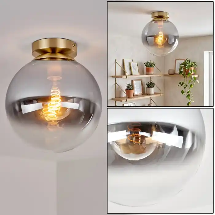Gastor bolvormige plafondlamp rond Ø 25 cm, E27 fitting voor eetkamer en hal Flitsaanbieding