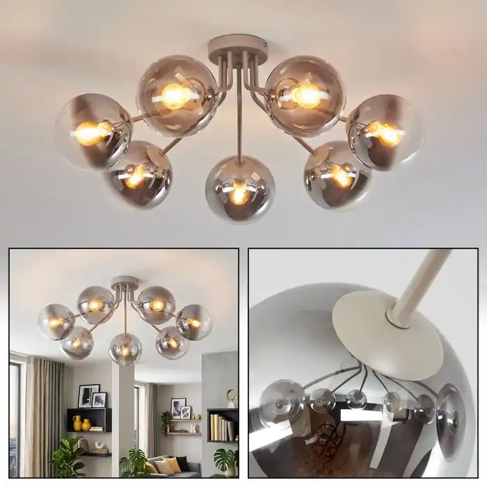 Meest Verkocht Gastor bolvormige plafondlamp 7-lichts rond Ø 82 cm voor woonkamer en eetkamer