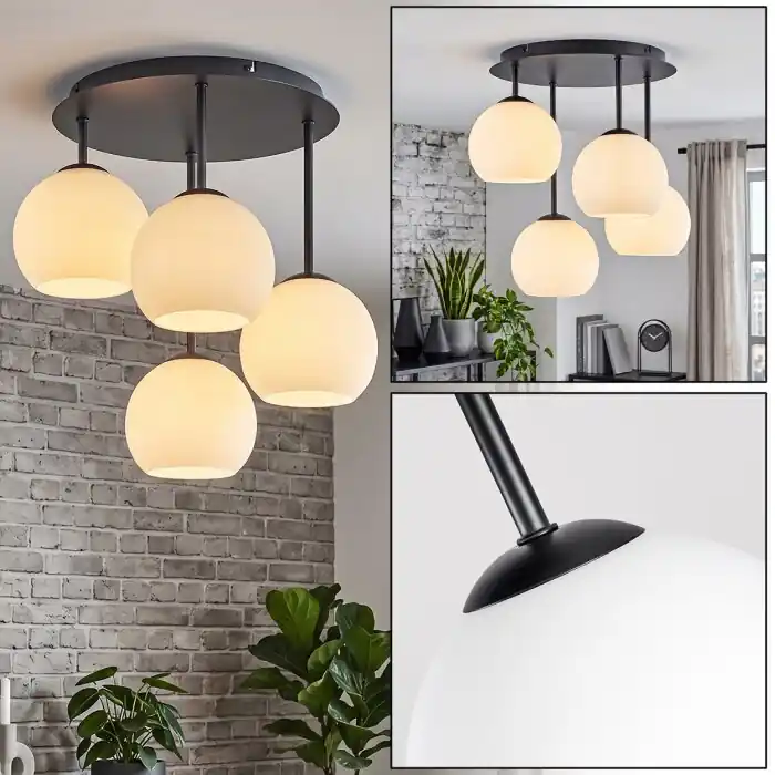 Koyoto 4-lichts plafondlamp met bollen, rond Ø 38 cm, modern Scandinavisch Shop Nu