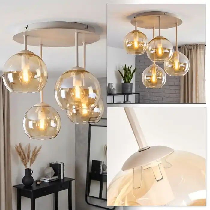 Koyoto bolvormige plafondlamp 4-lichts E14 voor woonkamer en eetkamer Actieprijs
