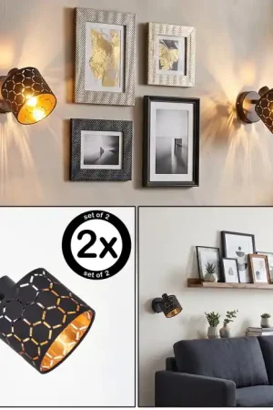 Alsen verstelbare wandlamp set van 2 met symmetrische sleuven en E14 fitting Lage Kosten