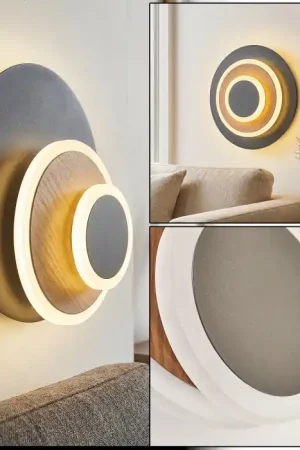 Alleen Vandaag Lemik LED wandlamp rond met verstelbare lichtringen, modern Scandinavisch