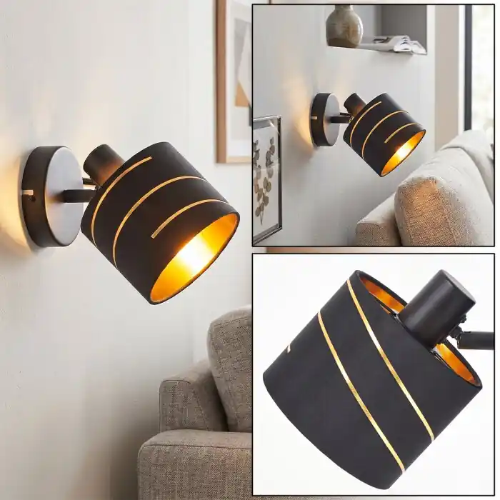 Alsen wandlamp met symmetrische sleuven, verstelbare lampkop, E14, ø 12 cm Laatste Kans