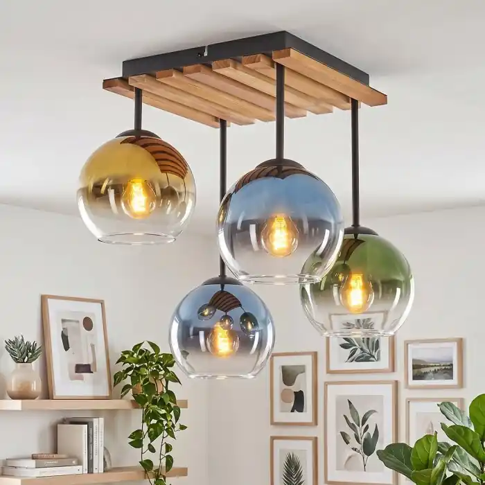Koyoto plafondlamp met 4 bollen in globe-vorm voor woonkamer en eetkamer Weekendaanbieding