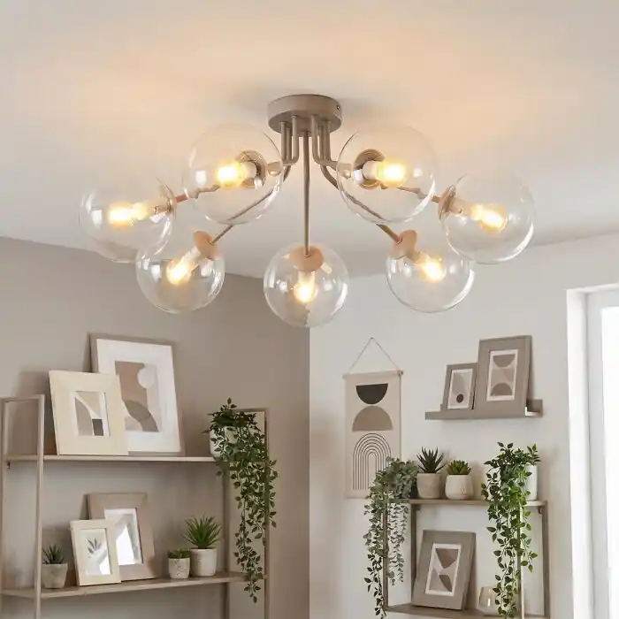 Gastor bolvormige plafondlamp 7-lichts, rond ø 82 cm voor woonkamer en eetkamer Lage Prijs