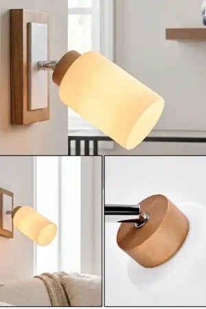 Beste Prijs Alvorn verstelbare wandlamp met cilindrische kap, leeslamp voor slaapkamer