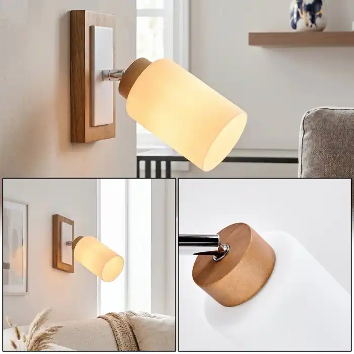 Beste Prijs Alvorn verstelbare wandlamp met cilindrische kap, leeslamp voor slaapkamer