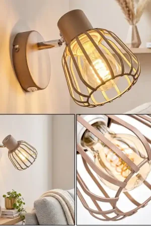 Alleen Vandaag Keldor wandlamp met aan-uitschakelaar, verstelbare wandspot met kooikap