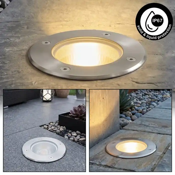 Lemok bodeminbouwspot buiten rond Ø 15 cm, grondspot voor tuin en terras IP67 Lage Kosten
