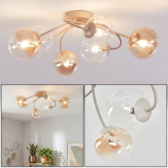 Chehalis bolvormige plafondlamp 6-lichts, ø 58 cm, rond globe-design Tijdelijk Beschikbaar