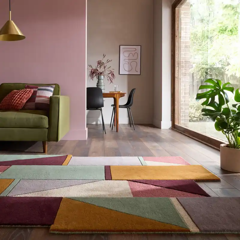 Aanbieding Abstract wollen vloerkleed - Shuffle Shaped Pastel/Kleurrijk