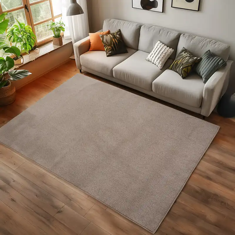 Effen laagpolig vloerkleed - Helisca Loom Beige Direct Verzonden