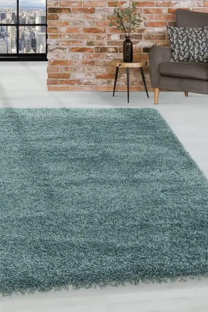 Azure Hoogpolig Aqua Blauw vloerkleed - Effen Shop Nu