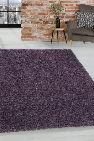 Azure Hoogpolig Paars vloerkleed - Effen Must-Have