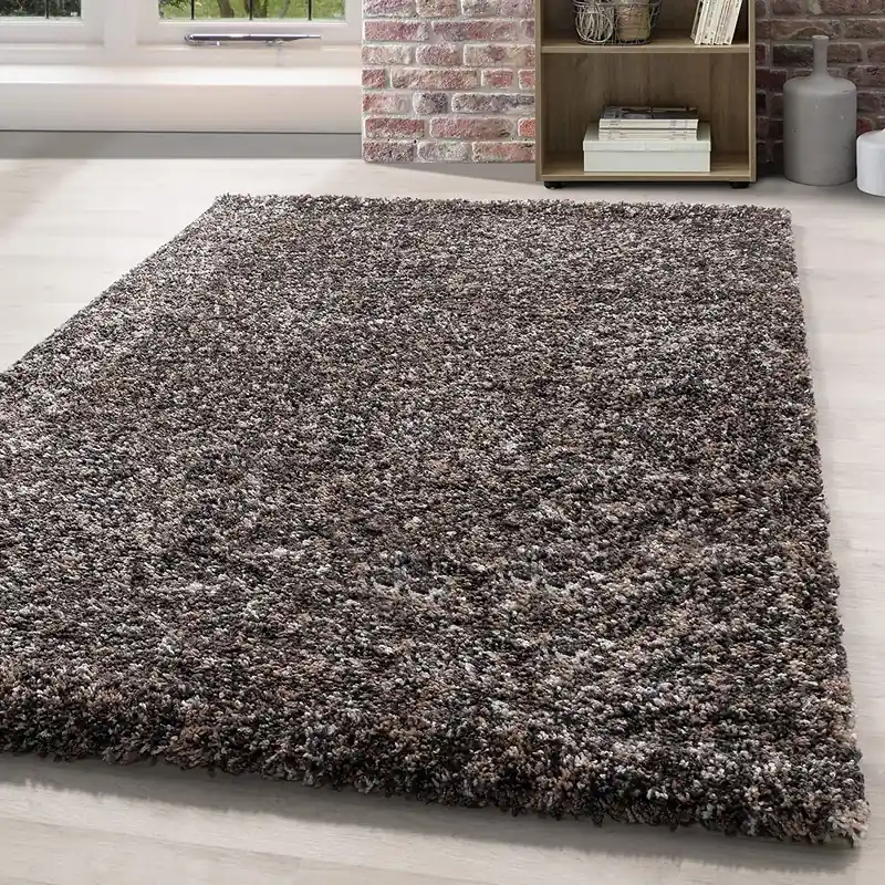 Laatste Versie Hoogpolig vloerkleed - Lorium gemêleerd Taupe/Grijs/Beige