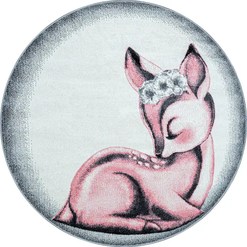 Kids Kinderkamer Rond Roze vloerkleed - Bambi Must-Have