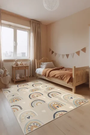 Aanbieding Kindervloerkleed - Adventures Bowie Beige/Kleurrijk