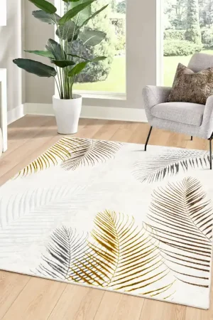 Actieprijs Minye Modern Crème Goud vloerkleed - Designer